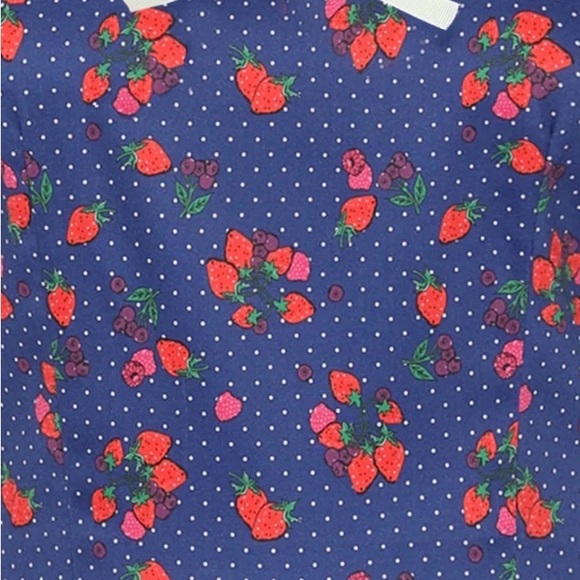 Collectif Leanne 50s Mixed Berries Navy Blue Swing Dress - Picture 3 of 7